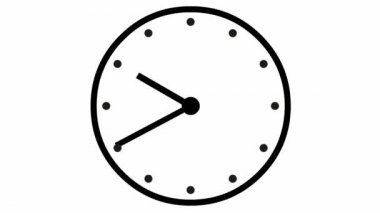 Animasyon saat. Siyah saat. Zaman kavramı, son teslim tarihi. Döngülü video. Vektör illüstrasyonu beyaz arkaplanda izole edildi.