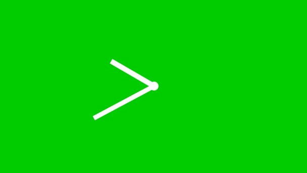 动画时钟手 白表时间概念 最后期限 循环视频 在绿色背景上孤立的向量图 — 图库视频影像