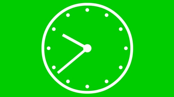 Geanimeerde Klok Wit Horloge Tijdbegrip Deadline Een Videoclip Vector Illustratie — Stockvideo