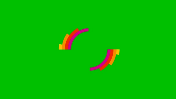 Círculo Arco Íris Multicolorido Animado Aparece Fundo Verde Ilustração Vetor — Vídeo de Stock