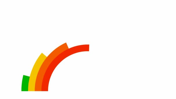 Arco Íris Multicolorido Animado Aparece Esquerda Para Direita Fundo Branco — Vídeo de Stock