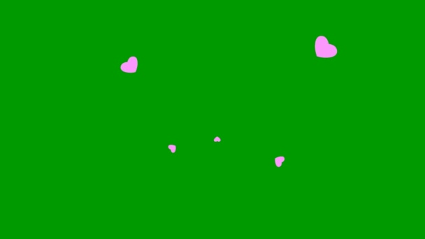 Animowane Tło Różowymi Sercami Latać Centrum Pojęcie Miłości Serca Izolowane — Wideo stockowe