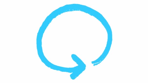 Ícone Animado Seta Círculo Símbolo Azul Gira Vídeo Loop Ilustração — Vídeo de Stock