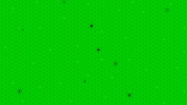 Canlandırılmış siyah soyut nokta arkaplanı yeşil ekranda izole edildi. Noktaların animasyonuyla arka plan. Vektör illüstrasyonu. 