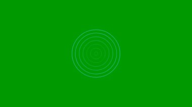 Merkezden yükselen mavi çizgi daireleri. Vektör illüstrasyonu yeşil arkaplanda izole edildi.