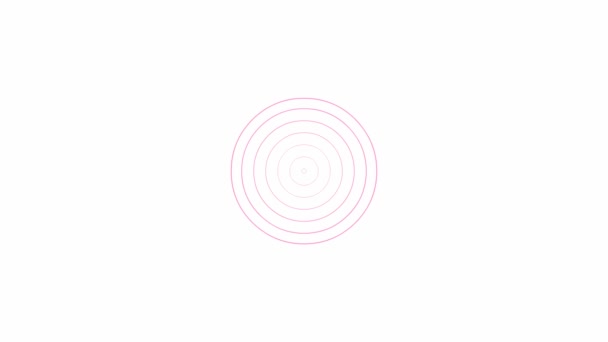 Animated Increasing Pink Line Circles Center Vector Illustration Isolated White — Stockvideo