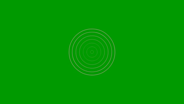 Animated Increasing Pink Line Circles Center Vector Illustration Isolated Green — Video Stock