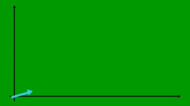 Moda çizgisi grafiğiyle finansal mavi büyüme grafiği. Ekonominin büyüme çizelgesi. Vektör illüstrasyonu yeşil arkaplanda izole edildi.