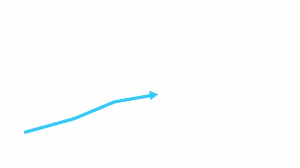 Анимационная Финансовая Синяя Диаграмма Роста Графиком Трендов График Роста Экономики — стоковое видео