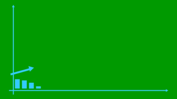 Анімована Фінансово Синя Діаграма Зростання Графом Лінії Тренду Схема Розвитку — стокове відео