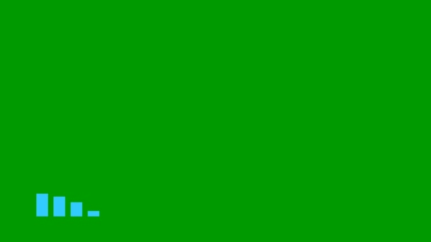 アニメーション金融ブルー成長チャート 経済の成長バーチャート 緑の背景に独立したベクトル図 — ストック動画