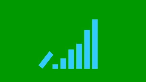 Animated Financial Growth Chart Trend Line Graph Blue Growth Bar — Stock Video
