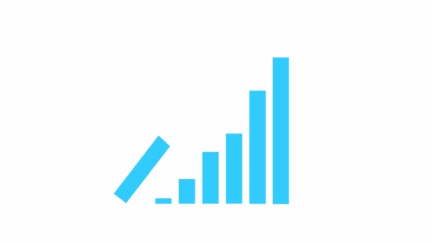 Animiertes Finanzwachstumsdiagramm Mit Trendliniendiagramm Blaue Balkendiagramm Der Wirtschaft Vektor Illustration — Stockvideo