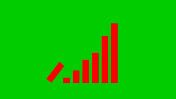 Animated Financial Growth Chart Trend Line Graph Red Growth Bar — Vídeos de Stock