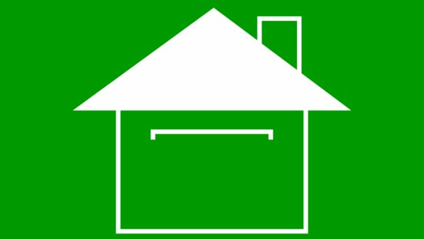 Symbol Domu Plochá Bílá Ikona Pojem Domov Nemovitosti Vektorové Ilustrace — Stock video