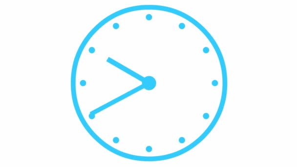 Geanimeerde Klok Blauw Horloge Tijdbegrip Deadline Een Videoclip Vector Illustratie — Stockvideo