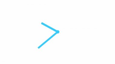 Animasyon saat kolları. Mavi saat. Zaman kavramı, son teslim tarihi. Döngülü video. Vektör illüstrasyonu beyaz arkaplanda izole edildi.