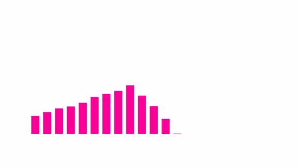 Анимированный Финансовый Розовый График Роста График Роста Экономики Векторная Иллюстрация — стоковое видео