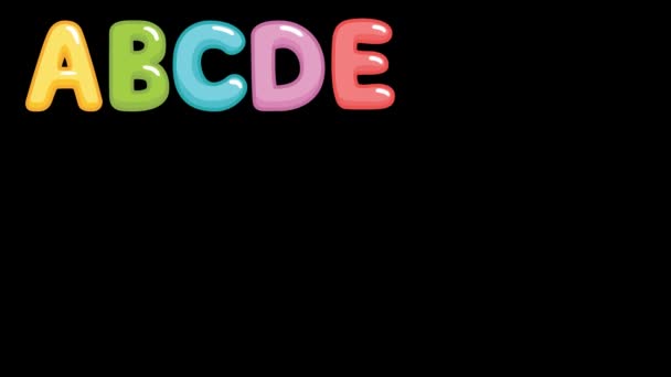 Geanimeerde Grappige Kinderen Lettertype Met Kleurletters Heldere Vector Illustratie Video — Stockvideo