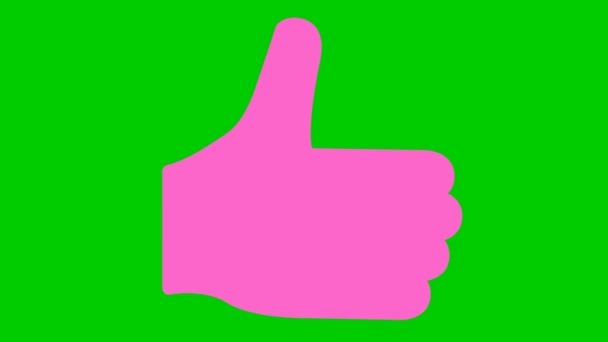 Animált Rózsaszín Szimbólum Kézikont Vektor Lapos Illusztráció Elszigetelt Zöld Háttér — Stock videók