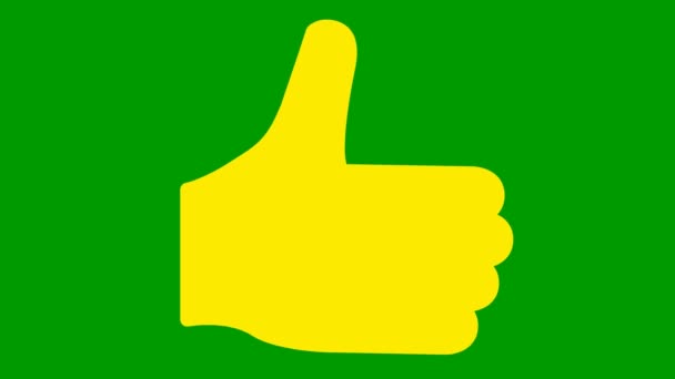 Animowany Żółty Symbol Ręczna Ikona Wektor Płaska Ilustracja Izolowana Zielonym — Wideo stockowe
