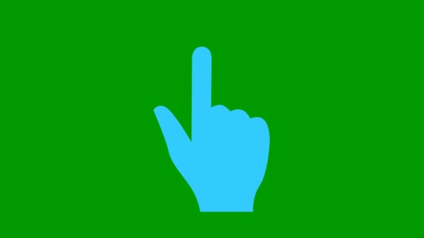 Animated Blue Symbol Hand Forefinger Index Finger Points Looped Video — Stock Video