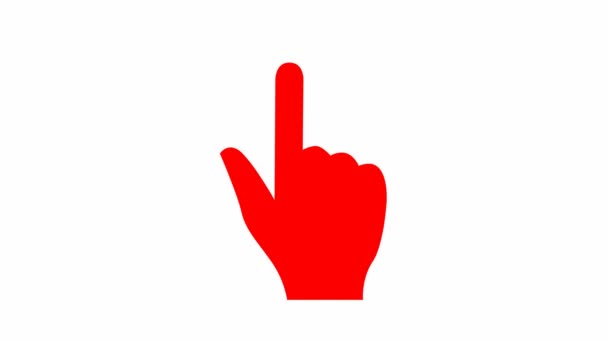 Κινούμενο Κόκκινο Σύμβολο Του Χεριού Δείκτη Δείκτες Δείκτη Βιντεοσκοπημένο Διανυσματική — Αρχείο Βίντεο