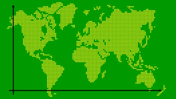 Animated Yellow Chart Financial Decline Trend Line Chart Recession Global — Stock Video