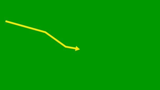 Animovaná Žlutá Šipka Ekonomický Diagram Recese Hospodářská Krize Recese Pokles — Stock video