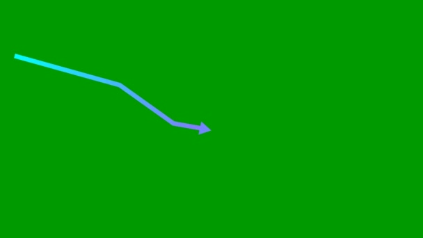 Flecha Animada Azul Rosa Carta Recesión Economía Crisis Económica Recesión — Vídeo de stock