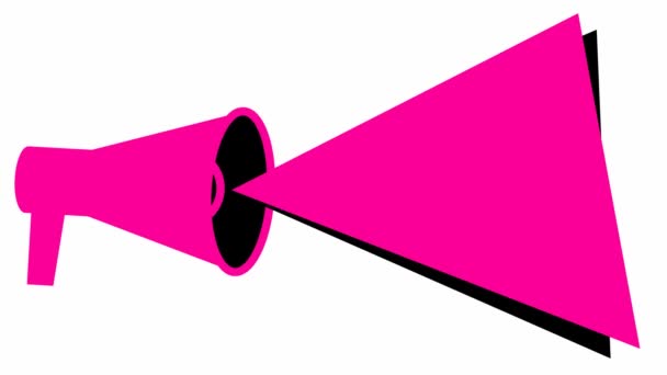 Animiertes Symbol Eines Rosafarbenen Megaphons Mit Banner Loopingvideo Mit Kopierraum — Stockvideo