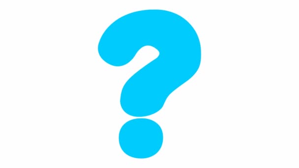 質問マークのアニメーション面白い青のシンボル ループビデオだ 白い背景に独立したベクターイラスト — ストック動画
