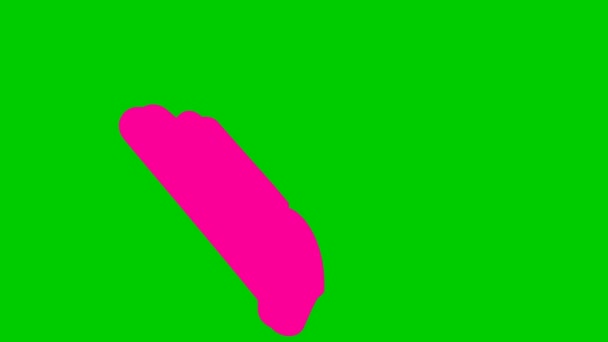 Анимированный Розовый Значок Галочки Нарисованный Маркером Появляется Нарисованный Вручную Символ — стоковое видео
