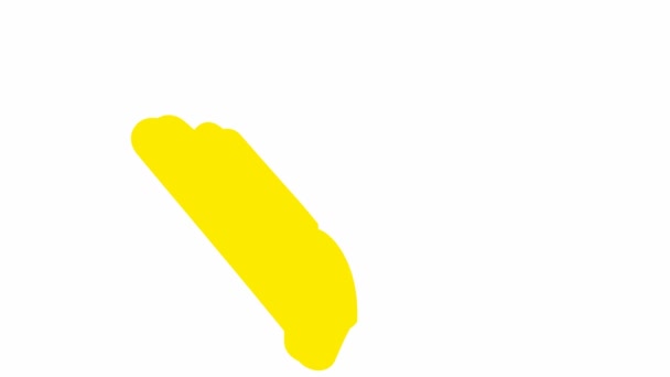 Animiertes Gelbes Symbol Des Häkchens Mit Markierung Gezeichnet Handgezeichnetes Symbol — Stockvideo
