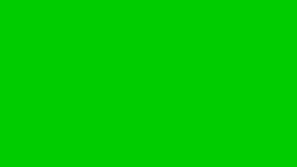中央から白い円が増えていくアニメーション 緑の背景に隔離されたアニメーションベクターイラスト — ストック動画