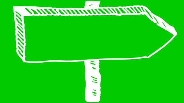 Simbolo Animato Puntatore Segno Tavola Vuota Bastone Cartellone Legno Freccia — Video Stock