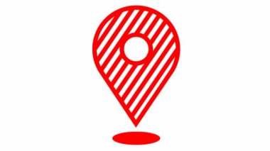 Animasyon kırmızı mesafe işareti simgesi. Döngülü video. Beyaz arkaplanda izole edilmiş vektör düz illüstrasyon.