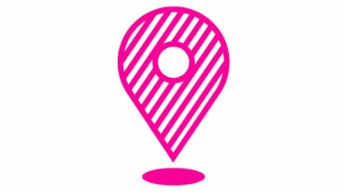 Animasyon pembe işaret simgesi. Döngülü video. Beyaz arkaplanda izole edilmiş vektör düz illüstrasyon.