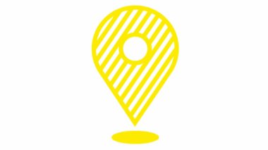 Animasyon sarı işaret simgesi. Döngülü video. Beyaz arkaplanda izole edilmiş vektör düz illüstrasyon.