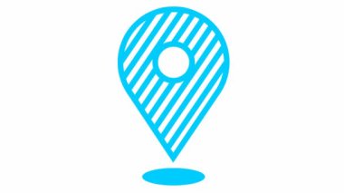 Animasyon mavi mesafe belirleyici simgesi. Döngülü video. Beyaz arkaplanda izole edilmiş vektör düz illüstrasyon.