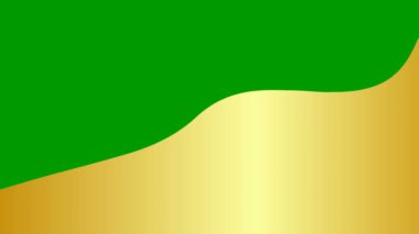 Animasyon altın nokta. Geçmişi. Döngülü video. Dekoratif dalga yavaş yavaş şekil değiştirir. Düz vektör çizimi yeşil arkaplanda izole edildi.