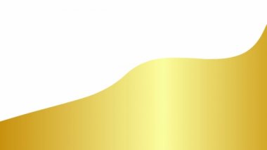 Animasyon altın nokta. Geçmişi. Döngülü video. Dekoratif dalga yavaş yavaş şekil değiştirir. Düz vektör çizimi beyaz arkaplanda izole edildi.