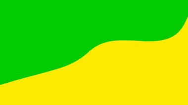 Animasyon sarı nokta. Geçmişi. Döngülü video. Dekoratif dalga yavaş yavaş şekil değiştirir. Düz vektör çizimi yeşil arkaplanda izole edildi.