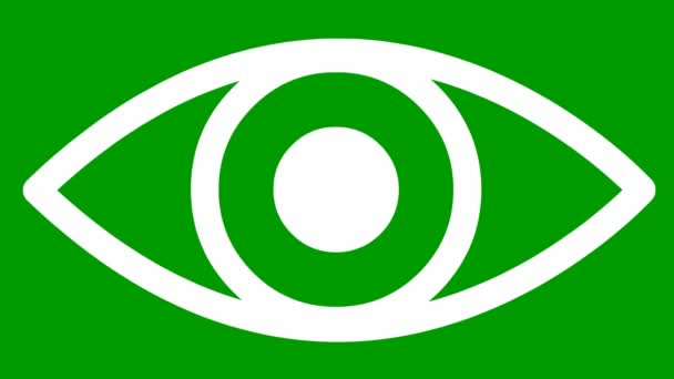 Olho Branco Animado Perto Pisca Olho Ícone Linear Vídeo Loop — Vídeo de Stock