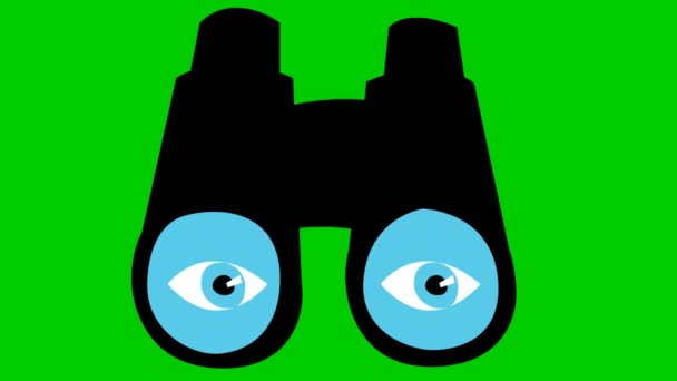 Κινούμενα Μαύρα Κιάλια Μάτια Ένα Μάτι Βιντεοσκοπημένο Έννοια Της Αναζήτησης — Αρχείο Βίντεο