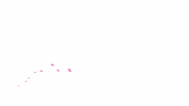 Animated Pink Percents Fly Fly Left Right Flying Percents Concept — Wideo stockowe