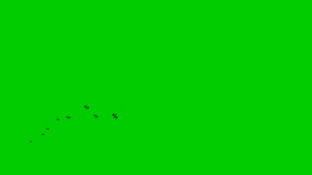 Animierte Schwarze Fliegen Fliegen Von Links Nach Rechts Fliegende Prozentsätze — Stockvideo