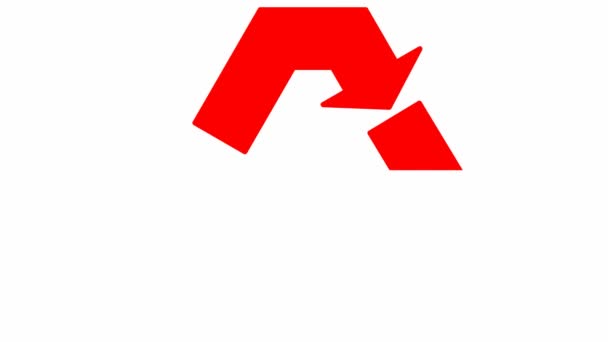 Ícone Ecologia Animada Símbolo Vermelho Reciclagem Conceito Tecnologia Verde Respeito — Vídeo de Stock