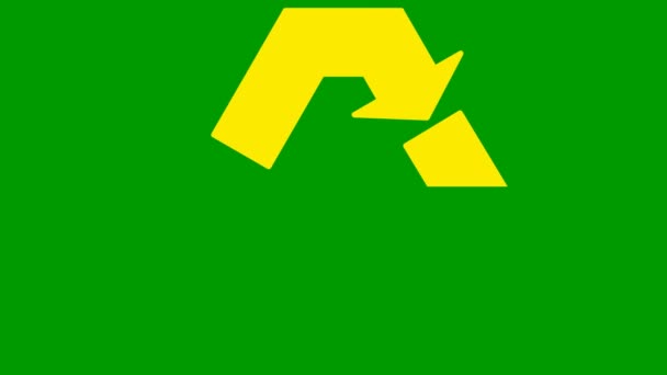 Animated Ecology Icon Yellow Symbol Recycle Concept Green Technology Environmental — Video Stock