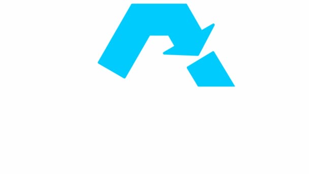 Ícone Ecologia Animada Símbolo Azul Reciclagem Conceito Tecnologia Verde Respeito — Vídeo de Stock